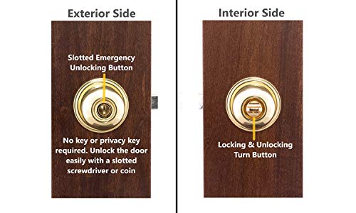 Copper Creek Bk2030Pb Ball Door Knob, Privacy Function, 1 Pack, Polished Brass #TOP1