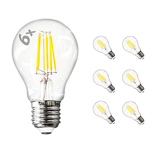 6x E27 LED Leuchtmittel Lampe Glühbirne 4W neutralweiß A++ Filament