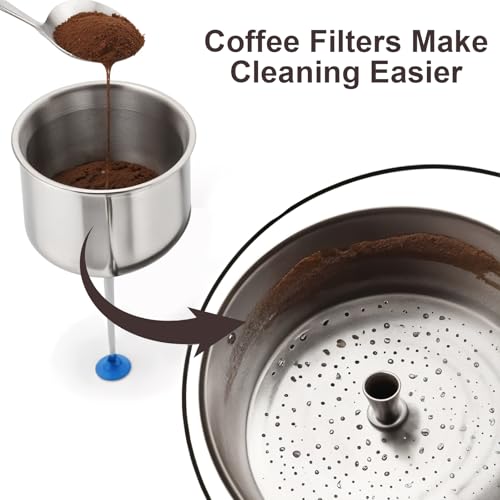 Image of 200 Count Disc Coffee Filters, 3.5in Natural Percolator Coffee Filters for Percolator Coffee Pot and Flat Bottom Basket