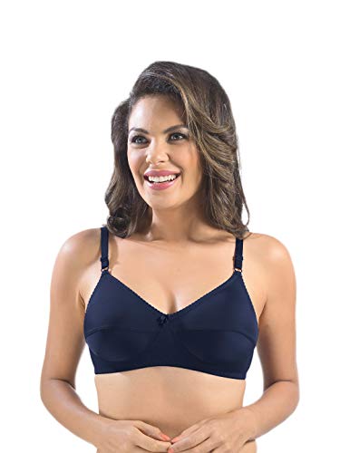 Image of SONARI Womens Cotton Everyday Bra | Non Padded, Wire Free, Comfortable Bra with Seamed Cups | Medium Coverage, Hook and Eye Closure for Everyday Wear | Adjustable Strap for a Customized Fit - Loreal