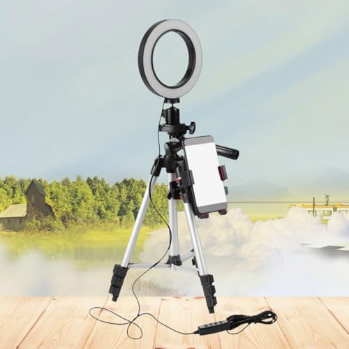 Ring Light LED avec trépied et support téléphone POPETPOP pour vidéo - 3