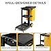 DWVO Janitorial Cart on Wheels, Cleaning Carts, Housekeeping Carts, 3 Shelf Commercial Traditional Plastic Janitor Cart, with 2 Yellow 25 Gallon Vinyl Bag & Rubber Gloves for Restaurant Hotel Home