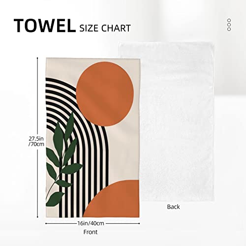Mid Century Boho Hand Towel Bohemian Abstract Leaves Kitchen Dishes Towels For Shower Pool Beach Spa Gym Yoga Travel #TOP3