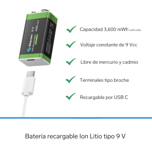 Batería 9V 2 bateria 9v comprar marca STEREN (2)