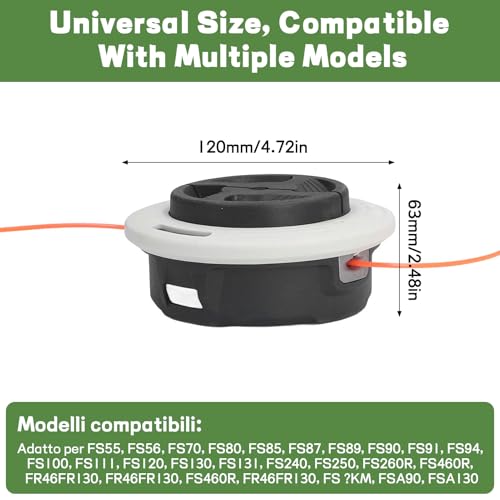 Miniatura 3 de Cabezal De Corte Universal,Cabezal Desbrozadora, Cabezal De Corte De Desbrozadora, Cabezal De Corte De Hierba Para Stihl Fs55 Fs56 Fs70, Fs80, Fs85, Fs87, Fs89, Fs90, Fs91, Fs94, Fs100, Fs111, Fs120