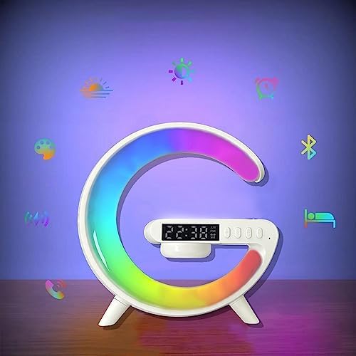BKDRL Bluetooth Speaker Lamp with Wireless Charger, RGB