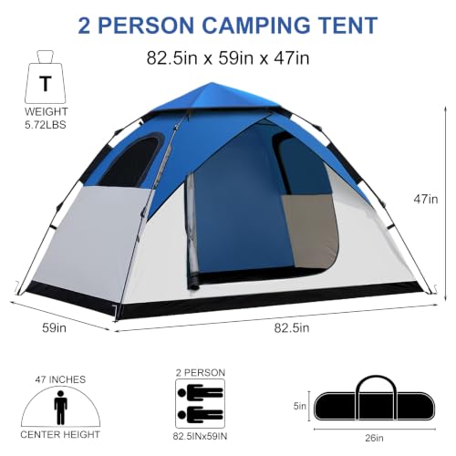 Tent de Camping anngrowy para 1 persona, instantáneo, impermeable, liviano, tipo domo, 4 estaciones miniatura 4