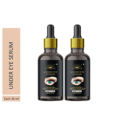 Desicrew 100% Effective Under Eye Serum-Reduces Dark Circles Puffiness & Wrinkles, All Skin Type -Pack of 2 (60 ml)