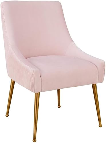 TOV Furniture Beatrix - Silla auxiliar plisada de terciopelo rubor