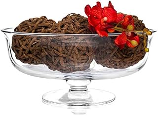 SOLAVIA Artisan Large Clear Glass Salad Trifle Dessert Bowl 30cm, Fruit Trifle Lola Housewarming Gift