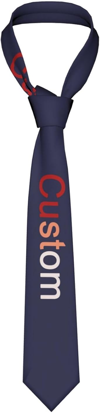 Personalized Photo Name Tie for Men - Custom Prints, Business Elegance, Unique Gift for Dad, Husband, or Boyfriend