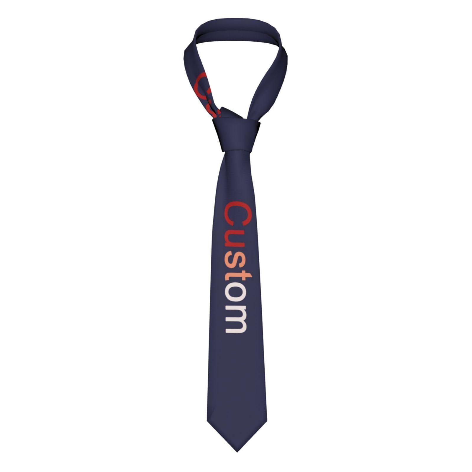 EastSail Personalized Photo Name Tie for Men - Custom Prints, Business Elegance, Unique Gift for Dad, Husband, or Boyfriend