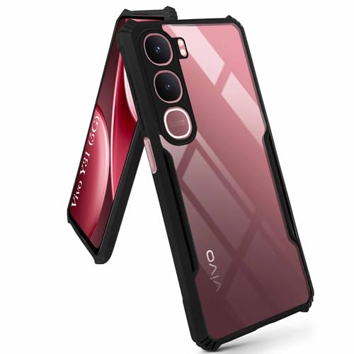 Image of Jkobi Hybrid Back Cover Case for Vivo Y31 5G (Shockproof with Polycarbonate Clear Panel | Professional Black)