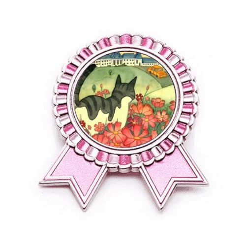 Broche chat Miaoji aquarelle rose en métal le cadeau idéal pour femme