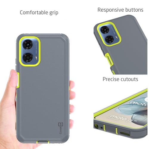 Coveron C290-CO-MOGPOWER5G2024-HY48-GY Rugged Designed For Motorola Moto G Power 5G 2024 Case, Heavy Duty Military Grade A Hybrid Etched Grip Rigid Hard Plastic Cover Fit Moto G Power 5G (2024) Phone Case thumb #5