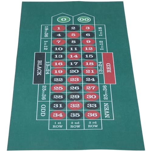 Yardwe Poker Spiel Tischdecke mit Doppelseitigem Muster aus Filz Grün