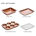 Ecolution Non-Stick Toaster Oven Bakeware Set, 4 Piece, Carbon Steel, Easy to Clean and Perfect for Single Servings, Copper