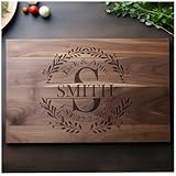 Personalized Custom Cutting Board, Maple/Walnut Custom Carved Cutting Board, Handmade in the USA, Personalized Gifts, Wedding, Birthday, Christmas, Anniversary or Bridal Shower Gifts(Style 5)