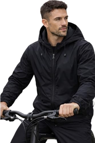 Image of Waterproof Raincoat for Men | Lightweight & Durable Rain Jacket with Hood | Windproof & Breathable | Travel-Friendly, Bike & Motorcycle Use