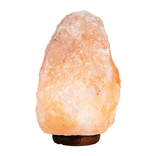 Lampada di cristallo di sale, Lampada di sale dell'Himalaya, Naturale e unica, Varie dimensioni trasversali e longitudinali, Un'elegante composizione fatta di sale dell'Himalaya (Rosa, 9-11kg)