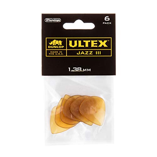 Dunlop 427xl ULTEX JAZZ III XL Picks (6-pack) 1.38 mm - Les Beatles, Paul McCartney, John Lennon, RIngo Starr, George Harrison Dunlop 427xl ULTEX JAZZ III XL Picks (6-pack) 1.38 mm