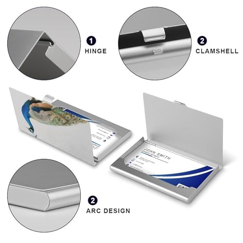 Metal Business Card Holder Ultra Slim - Green Peacock Professional Aluminum Alloy Card Case with Magnetic Closure, Compact ID Credit Card Organizer Wallet for Men Women4