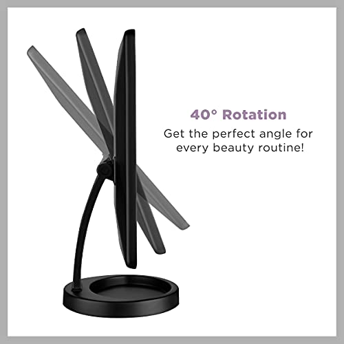 Conair Espelho de maquiagem iluminado, espelho de mesa, espelho de toucador de LED, operado a bateri