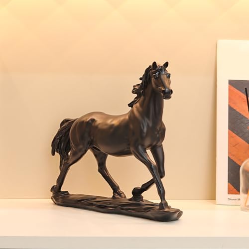 Estatua moderna de caballo negro para decoración de estante miniatura 2