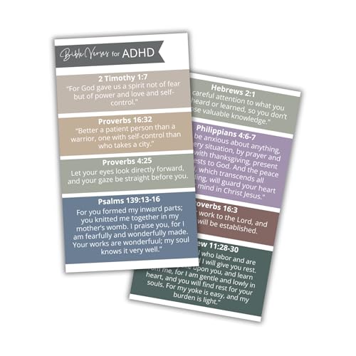 ADHD Bible Verses Wallet Cards 30pk 2x3.5” Handouts Pocket Guide