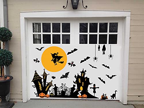 Halloween Town Life Wall Decal Halloween Haunted House Wall Decals Witch Bats Moon Wall Decals Removable Peel And Stick Wall Stickers For Bathroom Window Door Clings Party Decor #TOP2