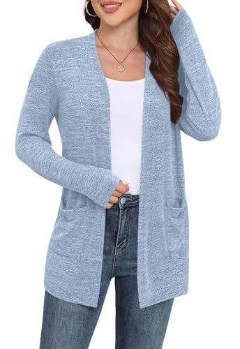 Image of Yincro Womens Lightweight Cardigan Long Sleeve Open Front Casual Sweater Cardigans with Pockets