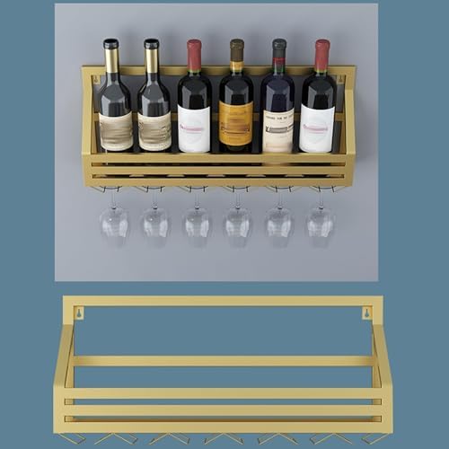 Wall-Mounted Wine Rack with Stemware Hanger - Floating Black Wine Shelf & Glass Holder for Home Bar, Kitchen, or Dining Room - Stylish Multipurpose Wine Storage Solution