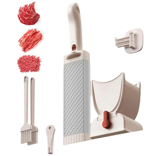 Máquina cortadora de carne para cocina doméstica, juego de cortadores de acero inoxidable con grosor ajustable para cortar carne fresca