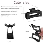 12 Pcs Rectangle Clips, Accessories for Women and Girls, Including 6 Pcs 4 Inch Large Clips for Thick Hair and 6 Pcs 2 inch Small Clips for Thin Hair (Neutral) - Image 3