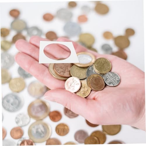 Estuche para guardar monedas coleccionables papel resistente clip blanco exposiciones 400 uds 7