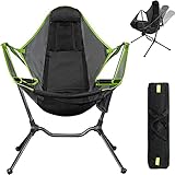 YUTAO Foldable Hammock Chair,Portable Reclining Camping Chair Ultralight Swing Rocking Chair Backrest Beach Moon Chair for Outdoor Camping,Lawn,Beach,Picnic,Travel,Fishing (Green)
