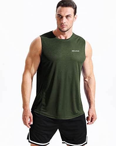 Image of NELEUS Men's 3 Pack Dry Fit Athletic Muscle Tank Workout Gym Shirt