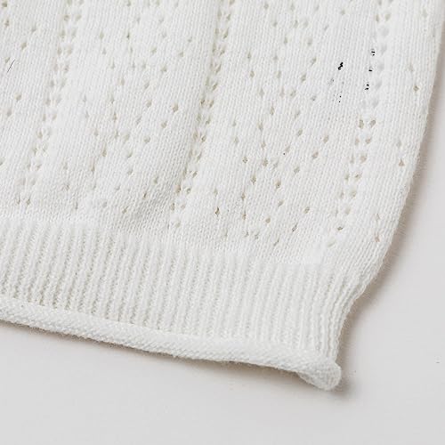 Image of Simplee kids Baby Girl Thin Sweater Solid White Pink Cardigans for Toddler 0-3Years
