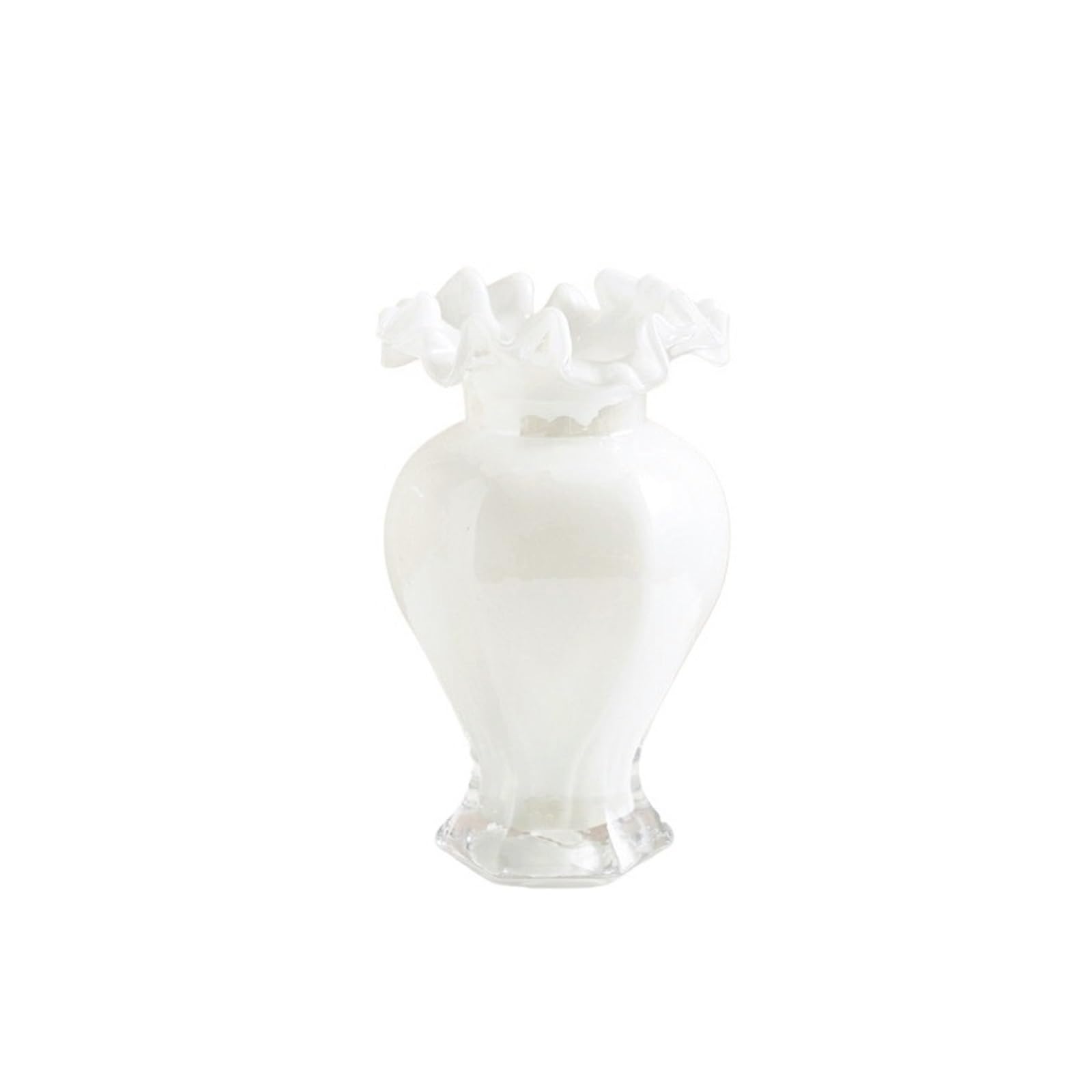 Elegant 23cm Tall Vases Decorative Glass Vase for Home Living Room, Table Centerpiece Table Centerpieces(White)