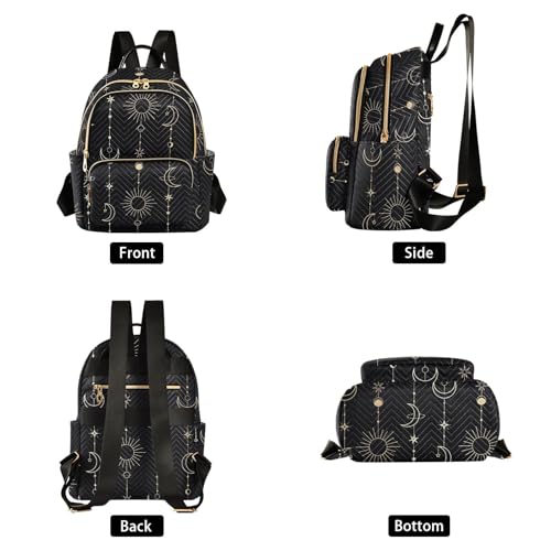 Image of ALAZA Sun Moon Stars Witch Small Backpack Purse for Women Travel Bag Fashion Daypack Back Pack Shoulder Bag