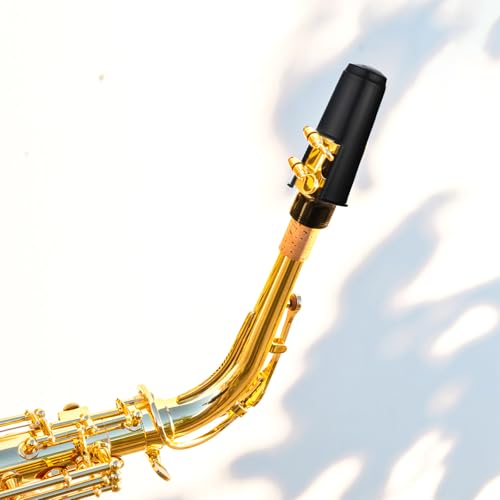 4 Pack Alto Saxophone Mouthpiece Cap, Plastic Alto Sax Mouthpiece Protective Cap Replacement Mouth Piece Protective Cover for Sax, Clarinet, Woodwind Instrument (Black)