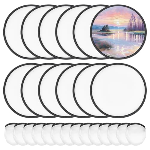 BENECREAT 30Pcs White Foldable Flying Disc Fans, 9.8inch Sublimation Fans Nylon Black Edge Folding Fan Set with Bag for Wedding Party Favors Outdoor Activity by BENECREAT - Used condition - US$11.07