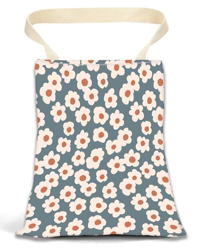 Image of Car Garbage Can, Car Trash Bag, Car Garbage Bag, Hanging Car Trash Can for Car Accessories, Vehicle, Travelling, Camping, Cute Car Back Seat Organizer, Cute Grey Flowers