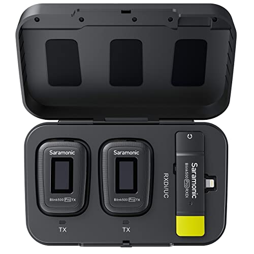 Image of Saramonic Advanced 2.4GHz 2-Person Wireless Clip-On Microphone System with Lavaliers & Lightning Receiver for Apple iPhone & iPad (BLINK500PROB4)