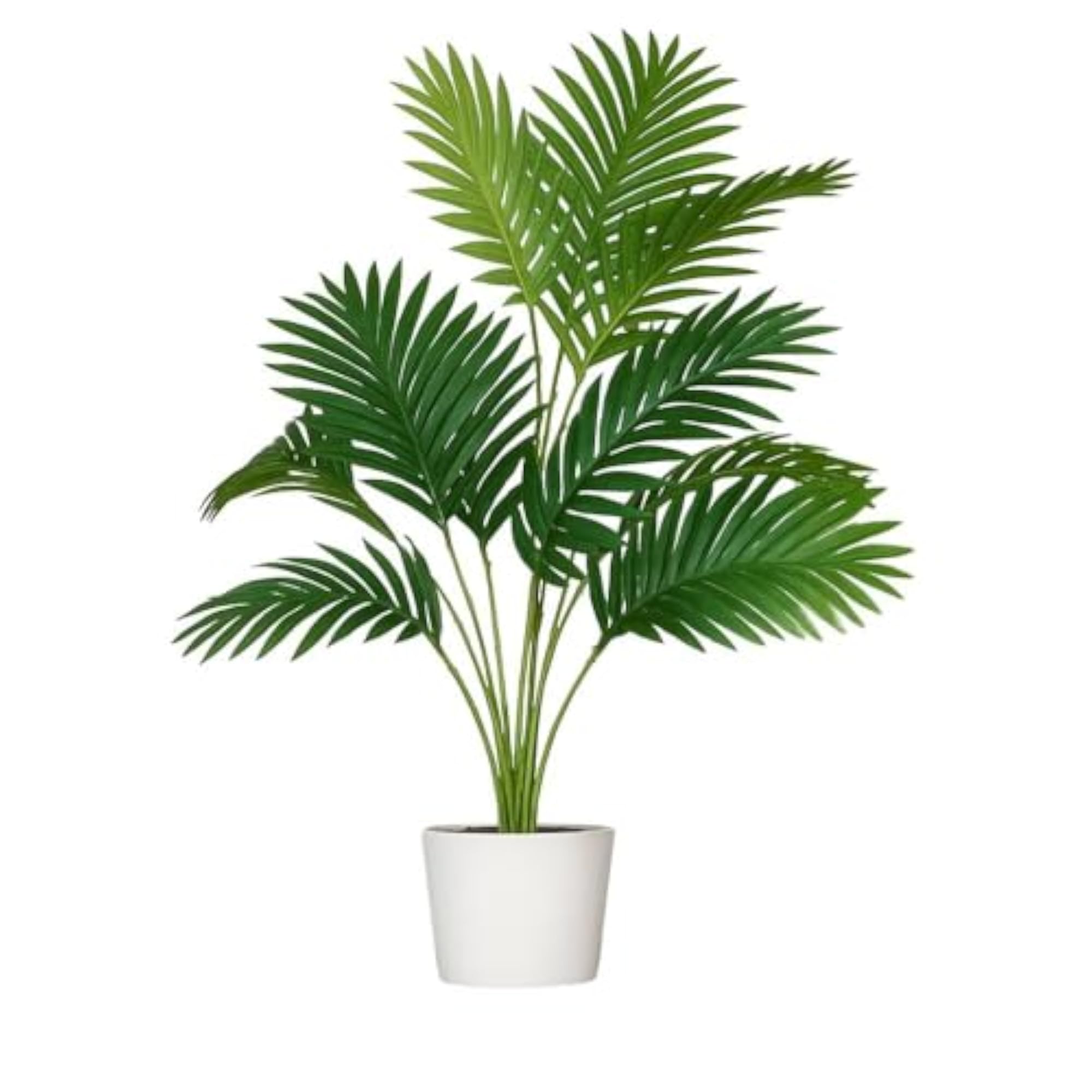 Decorative Faux Palm Plant in White Pot