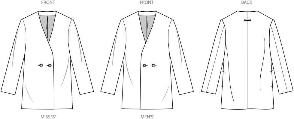 Simplicity SS3071A Unisex Oversized Lined Blazer Sewing Pattern Packet by Mimi G Style, Design Code S3071, Sizes XS-S-M-L-XL-XXL