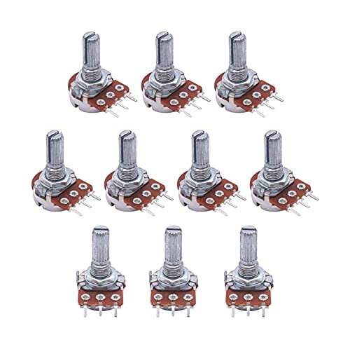Potentiomètre 10K Ohm rotatif linéaire B10K à 3 bornes pour contrôle audio lot de 10 pièces