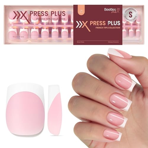 Beetles French Tips Press On Nails - Pearl French | Pink French T...