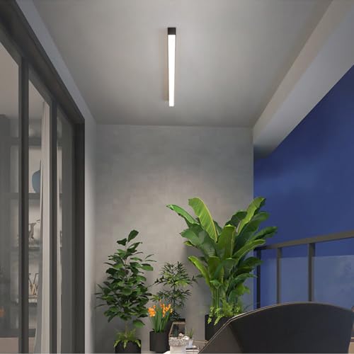 Plafonnier LED géométrique noir de 150cm avec éclairage blanc moderne pour grand salon