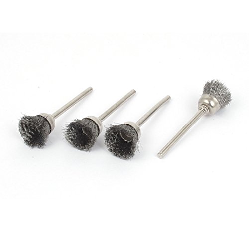 Aexit 13mm Dia Wire Wheels & Brushes Steel Wire Polishing Cup Brushes Jewelry Cleaning Buffing Wheel Power Brus Tools 4pcs